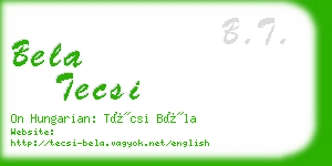 bela tecsi business card